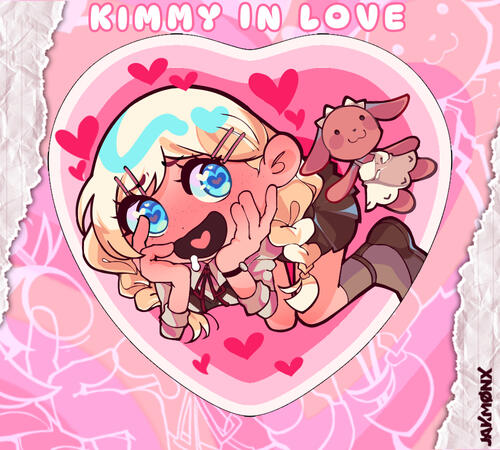 Kimmy in Love Button Graphic